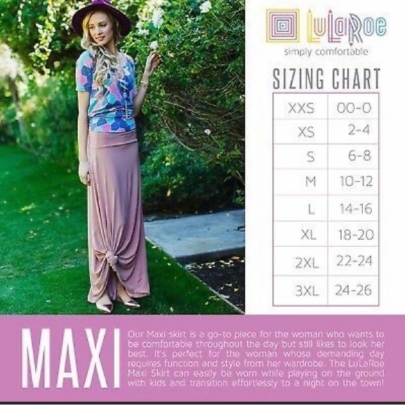 LuLaRoe New 3XL Multicolored Maxi Skirt NWT - Picture 7 of 7